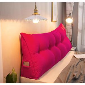Triangular Wedge Headboard Pillows Twin Hot Pink Bolster Large Wedge Pillow Headboard Back Pillow for Sitting in Bed Daybed,39 * 10 * 20in