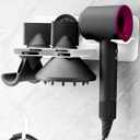 Puregad Hair Dryer Holder Wall Mount for Dyson Supersonic Airwrap Hair Dryer, Metal Blow Dryer Stand Attachments Storage for Bathroom and Salon, White