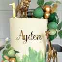 Safari Jungle Animals Cake Decorations,Jungle Animal Figure Picks Jungle Wild One Animals Cake Decorations for Baby Shower Safari Birthday Party.