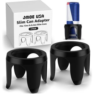 Jmoe USA Slim Can Cup Holder Insert for Car | Fits 8.4oz & 12oz Cans | Reversible and Wiggle-Free Design | Heat-Resistant Material | Compatible with Slim Energy Drinks (2-Pack)