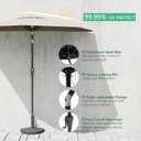 Helios&Hestia 9 ft Small Half Round Wall Outdoor Market Patio Umbrella with Tilt and Crank for Garden, Deck, Balcony