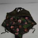 Hanna Nikole Plus Size Bathing Suit for Women Adjustable Spaghetti Straps Push Up Bikini Set Olive Green Floral18 Plus
