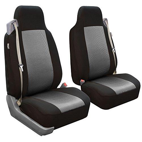 FH Group All Purpose Flat Cloth Car Seat Covers for Bucket Seats, 2 Piece Universal Fit, Washable Seat Covers for SUV, Sedan, Van - Front Set Beige (Front Set without Floor Mat)