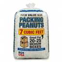 BOX USA 7NUTSW 7 Cubic Feet Loose Fill Packing Peanuts, White