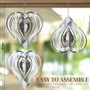 Wind Spinner 3D Hanging Wind Sculptures Outdoor Sparkly Metal Flowing Stainless Steel Mirrored Patio Wind Chime Decor for Yard Garden Balcony Decoration