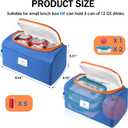 Genteen Small Cooler Bag with Ice Packs,Freezable Lunch Bag Snack Bag,Small Insulated Bag Reusable Lunch Bag Kids with Zip Closure & Buckle Handle for Travel/School/Work,Blue
