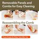 Improved Spray Pet Grooming Brush for Dogs & Cats, 3-in-1 Design: Hair Remover, Cleaning Brush and Massaging, Water Steam Comb for Shedding for indoor Hair Cats, Dogs and Rabbits. (Beige)