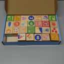 Joqutoys ABC Wooden Building Blocks for Toddlers 1-3 Large, 26 PCS Alphabet & Number Stacking Blocks, Educational Learning Toys for Boys Girls Kids Gifts 1.65''
