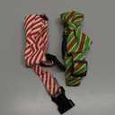 Malier 2 Pack Christmas Collars with Bowtie, Classic Stripe Dog & Cat Collars for Small to Large Pets (Medium, Red + Green Stripe)
