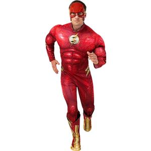 Rubie's Men's DC: The Flash Movie Deluxe Costume Jumpsuit and Mask, As Shown, Medium (Red, M)