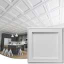 WOWSTAR 12-Pack 24"x24" Drop Ceiling Tiles, Waterproof Glue up Ceiling Panels, Modern Style 3D Wall Panels, White (2x2ft)