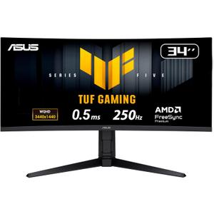 ASUS TUF Gaming VG34WQML5A 34 Inch 1440p 250Hz Ultrawide HDR Gaming Monitor | ELMB Sync, 0.5ms, 1500R Curve, 95% DCI-P3, FreeSync Premium, Gaming AI, DisplayHDR 400, Ergonomic Stand, for PS5 and Xbox