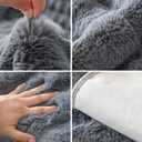 Faux Fur Sofa Cover, Rabbit Plush Couch Cover, Non-Slip Couch Covers Washable, Cosy Plush Sofa Slipcover, Furniture Protector for Armrest and Backrest (1pc/ Dark Grey /28"x28")