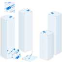 3 x Double Sided Foam Tape, Heavy Duty Adhesive Pads, 200pcs Square Mounting Tape, 1.5mm Extra Thick Waterproof Strips, Super Strong Sticky Pads for Walls, Doors, Wood, Metal, Glass, DIY Projects