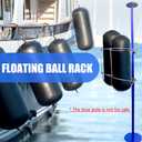 Stainless Steel Fender Rack, Double Holder for Floating Ball, Float Ball Frame Used for Yacht, Ship and Boat, Folding Fender Holder to Attach Standard 7/8"-1" Railing, Holding 2 Fenders