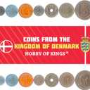 7 Coins from Denmark | Danish Coin Set Collection 1 2 5 10 25 Ore 1 5 Kroner | Circulated 1960-1972 | Oak Branch | Frederik IX