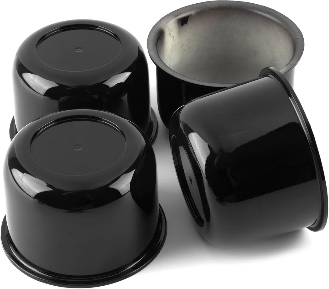 4Pcs 3.25inch Trailer Wheel Center Caps Push Through 3.25" Bore 2.32" Tall Hub Cap for Truck SUV RV Wheel Rim, High Gloss Black Wheel Cover