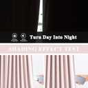 Vision Home Pink Linen Full Blackout Curtains Grommet Room Darkening Window Curtains 84 inches Long for Girls Bedroom Living Room Nursery Thermal Insulated Energy Efficient Drapes 2 Panels 58" Wx84 L