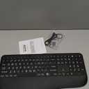 Large Print Backlit Wireless Keyboard  Silent Keyboards with Wrist Rest, 7-Color Light up, Quiet Low Profile Keys, 2.4G Wireless Rechargeable Full Size Keypad for Computer Laptop Windows, Black