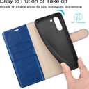 Belemay Compatible with Galaxy S21 FE 5G Wallet Case (6.4 inch) Premium Leather Flip Case [RFID Blocking] Card Holder [Undetachable Interior Shell] Magnetic Folio Folding Cover for Men Women, Blue