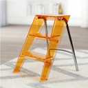 Acrylic Step Ladder, 3 Step Clear Folding Step Stool with Anti-Slip Steps, No Assembly 350lbs Capacity Foot Stool, Modern Decorative Display Rack, Plant Stand, Photography Props