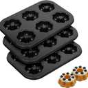 3 Pack Mini Bundt Cake Pan - Mini Fluted Tube Cake Molds, 6 Cavity Durable Carbon Steel Baking Pan, Non-Stick and Easy to Release, Evenly Shaped Cakes, Perfect for Home Baking and Party