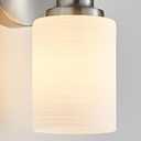 4-Light Brushed Nickel Vanity Lights for Mirror, Bathroom Light Fixtures with Textured Milky White Glass Shade, Modern Kitchen Light Fixtures Wall Sconce Light - E26 Base