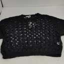GRACE KARIN Crochet Tops for Women Summer Hollow Out Sweaters 2025 Off Shoulder Pullover Short Sleeve Beach Coverup Black, Small