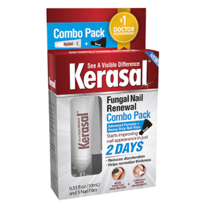 Kerasal Nail Renewal and Nail File Combo Pack, Restores Appearance of Discolored or Damaged Nails, 5 Heavy Duty Nail Files, 0.33 fl oz, Clear