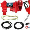 12 Volt 15 GPM Explosion Proof Fuel Transfer Pump Compatible with Gasoline, Diesel, Kerosene, Mineral Oil and Similar Fuels or Oils (Package B)
