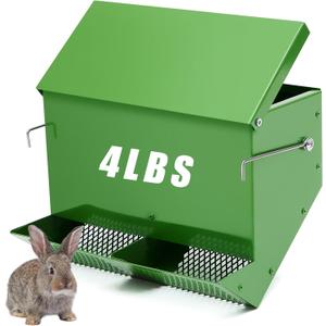 Maxcheck Metal Rabbit Feeder for 2 Rabbits Small Animal Cages Food Dispenser for Guinea Pigs, Chinchillas and Other Small Animals