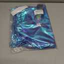 Perfashion Girls Metallic Wrap Skirt Sparkly Dance A-Line Elastic Waist Skirt with Sunglasses 3-13 Years (Blue-454)