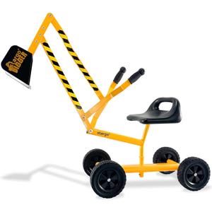 Stargo Kids Excavator Toy Sand Digger on Wheels, Steel Sandbox Digger Toys for Boys, Sand Toys Ride On Excavator, Beach Toys