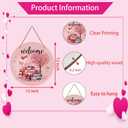 4 x Valentines Day Decorations St Patricks Day Decorations Reversible Valentines Wreath Truck Door Decor Hanging Wall Welcome Sign Wooden Front Door Hanger Wreath for Porch Wall Indoor Home Decor