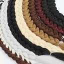 Long Braided Ponytail Extension for Black Women Soft Synthetic Hair Piece with Hair Tie Straight Wrap Around Ponytail Braided Hair Extensions pre Stretched 24 Inch 2 Packs 120 Gram (stripe skunk)