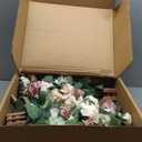 Ling's moment 17.5" Tall Standing Artificial Flowers Arrangements 4 pcs Wedding Aisle Runner Chair Decorations Dusty Rose Cream for Centerpieces Ceremony Reception Rose Floral Party Outdoor