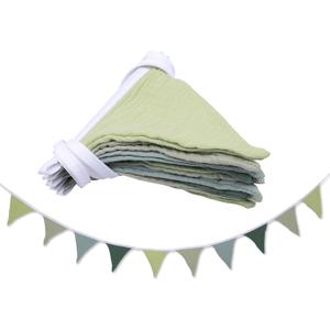 Pennant Banner Flags,Infant and toddler room decoration pennant,for Nursery Decor Baby Birthday Boho Wedding Shower Party Event (Green Theme Banner)