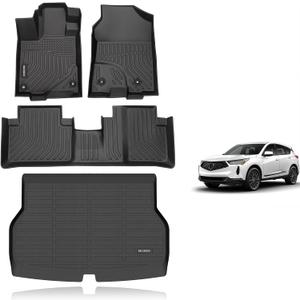 KELCSEECS® Floor Mats & Cargo Liner Custom for Acura RDX 2013 2014 2015,All Weather Protection TPE Floor Liners Front& Rear Row Full Set RDX Accessories Black