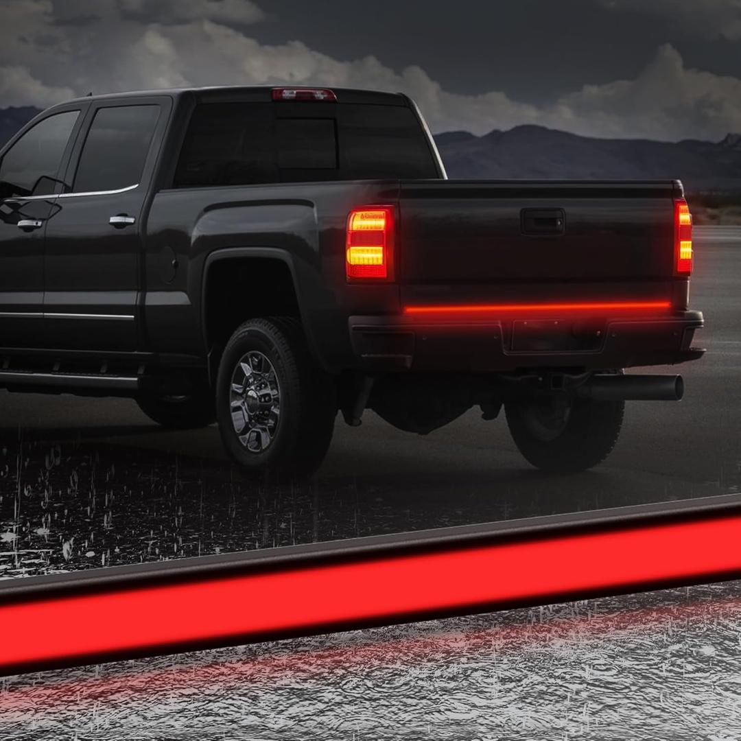 48 Inch Tailgate Light Bar, Aluminum Frame LED Tailgate Light Strip for Truck, Pickup, Trailer with Red Running Brake & Red Squential Turn Signal
