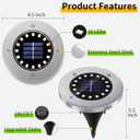 NFESOLAR 16 Pack Solar Lights Outdoor, 16 LEDs Bright Solar Ground Lights Outdoor Waterproof for Pathway Garden Yard Lawn Walkway Driveway (White)