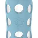 Lifefactory 16-Ounce Glass Water Bottle with Active Flip Cap and Protective Silicone Sleeve, Denim