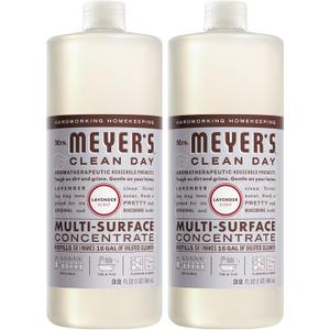 MRS. MEYER'S CLEAN DAY Multi-Surface Everyday Concentrate, Lavender Scent, 32 Fl Oz Bottle - 2 Pack