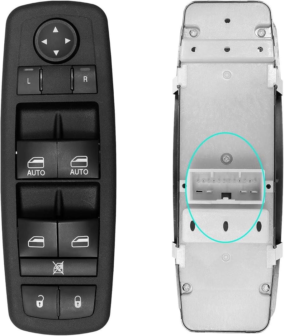 Driver Side Master Power Window Control Switch for 20112022 Dodge Durango, for Jeep Grand Cherokee 11 12 13 14 15 16 17 18 19 20 21 22 Door Lock Window Controller Switch 68086693AC 68086693AD