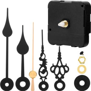 Clock Movement Mechanism Battery Operated DIY Repair Parts Replacement with 2 Pairs of Short Hands (Shaft Length 3/5 Inch/ 15 mm)