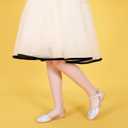 GOJERP Toddler Little Girl's Adorable Mary Jane Dress Shoes, Pearl Bow Ballet Flats for Girl Wedding Party School Shoes (Golden, Numeric_8)