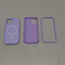 Diverbox for iPhone 15 case Compatible with Magnetic with Screen Protector 2 Pack [Three-Layer Combination][15 FT Military Grade Drop Protection] Heavy Duty Full-Body Shockproof Phone Case (Purple)