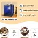 CVHOMEDECO. Moroccan Electric Wax Melt Warmer Decorative Candle Warmer Burner for Scented Candles, Wax Melts and Tarts to Freshen Room, Idea for Home and Office Decor., Square, Cobalt Glass