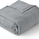 Topblan Weighted Blanket for Adults 12lbs, Soft Cooling Breathable Weighted Throw for Sleeping, Machine Washable Heavy Blanket with Glass Beads for Summer, Sofa Bed, 48"x72" Twin Size, Grey