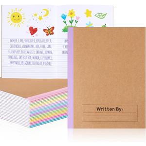 Henoyso 20 Pcs Primary Composition Notebook 9 3/4 x 7 1/2 Inch Kids Journal, Back to School Supplies, K-2 Primary Writing Notebook for Kids Student Draw and Write Story Journal (Colorful Macaron)