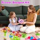 Fabric Flower Bouquets Toys for Girls Ages 4-8, DIY Flowers Craft Kits for Kids, Flowers Making Toy with Storage Box, Arts & Crafts for 4 5 6 7 8 Years Toddler Girl, Gift for Birthday & Christmas (purple)